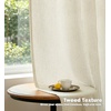 image:imageDriftAway 3D Chenille Striped Curtains 84 Inches Long Tweed Linen Textured Light Filtering Woven Embroidered Luxury Soft Drapes for Living Room Bedroom Grommet Privacy 2 Panels W52 x L84 TaupeGreen Gray