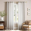 image:imageDriftAway 3D Chenille Striped Curtains 84 Inches Long Tweed Linen Textured Light Filtering Woven Embroidered Luxury Soft Drapes for Living Room Bedroom Grommet Privacy 2 Panels W52 x L84 TaupeCoffee