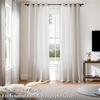 image:imageDriftAway 3D Chenille Striped Curtains 84 Inches Long Tweed Linen Textured Light Filtering Woven Embroidered Luxury Soft Drapes for Living Room Bedroom Grommet Privacy 2 Panels W52 x L84 TaupeCoffee