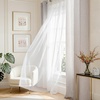 image:imageDriftAway 3D Chenille Striped Curtains 84 Inches Long Tweed Linen Textured Light Filtering Woven Embroidered Luxury Soft Drapes for Living Room Bedroom Grommet Privacy 2 Panels W52 x L84 TaupeCoffee