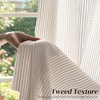 image:imageDriftAway 3D Chenille Striped Curtains 84 Inches Long Tweed Linen Textured Light Filtering Woven Embroidered Luxury Soft Drapes for Living Room Bedroom Grommet Privacy 2 Panels W52 x L84 TaupeTaupe
