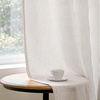 image:imageDriftAway 3D Chenille Striped Curtains 84 Inches Long Tweed Linen Textured Light Filtering Woven Embroidered Luxury Soft Drapes for Living Room Bedroom Grommet Privacy 2 Panels W52 x L84 TaupeCoffee