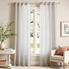 image:imageDriftAway 3D Chenille Striped Curtains 84 Inches Long Tweed Linen Textured Light Filtering Woven Embroidered Luxury Soft Drapes for Living Room Bedroom Grommet Privacy 2 Panels W52 x L84 TaupeCoffee