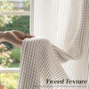 image:imageDriftAway 3D Chenille Striped Curtains 84 Inches Long Tweed Linen Textured Light Filtering Woven Embroidered Luxury Soft Drapes for Living Room Bedroom Grommet Privacy 2 Panels W52 x L84 TaupeCoffee