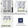 image:imageDriftAway Acacia Floral Blossom Watercolor Printed 100 Percent Blackout Thermal Insulated Window Curtain Valance Rod Pocket Single 52 Inch by 24 Inch Plus 2 Inch Header GrayGrey