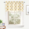image:imageDriftAway Amelia Retro Geo Pattern Round Circle Star Print Blackout Valance Rod Pocket Curtain Single 52 Inch by 24 Inch Plus 2 Inch Header YellowYellow
