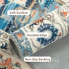 image:imageDriftAway Area Rug 5x7 Washable Rugs for Living Room Non Slip Rubber Backing Low Pile Non Shedding Carpet Friendly Boho Foldable Vintage Rugs for Bedroom Dining Room Natural Gray BrickBlueOrange