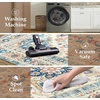 image:imageDriftAway Area Rug 5x7 Washable Rugs for Living Room Non Slip Rubber Backing Low Pile Non Shedding Carpet Friendly Boho Foldable Vintage Rugs for Bedroom Dining Room Natural Gray BrickBlueOrange