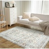 image:imageDriftAway Area Rug 5x7 Washable Rugs for Living Room Non Slip Rubber Backing Low Pile Non Shedding Carpet Friendly Boho Foldable Vintage Rugs for Bedroom Dining Room Natural Gray BrickPink