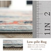 image:imageDriftAway Area Rug 5x7 Washable Rugs for Living Room Non Slip Rubber Backing Low Pile Non Shedding Carpet Friendly Boho Foldable Vintage Rugs for Bedroom Dining Room Natural Gray BrickBlueOrange