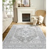 image:imageDriftAway Area Rug 5x7 Washable Rugs for Living Room Non Slip Rubber Backing Low Pile Non Shedding Carpet Friendly Boho Foldable Vintage Rugs for Bedroom Dining Room Natural Gray BrickGrey