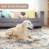 image:imageDriftAway Area Rug 5x7 Washable Rugs for Living Room Non Slip Rubber Backing Low Pile Non Shedding Carpet Friendly Boho Foldable Vintage Rugs for Bedroom Dining Room Natural Gray BrickBlueOrange