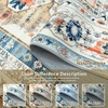 image:imageDriftAway Area Rug 5x7 Washable Rugs for Living Room Non Slip Rubber Backing Low Pile Non Shedding Carpet Friendly Boho Foldable Vintage Rugs for Bedroom Dining Room Natural Gray BrickBlueOrange