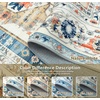 image:imageDriftAway Area Rug 5x7 Washable Rugs for Living Room Non Slip Rubber Backing Low Pile Non Shedding Carpet Friendly Boho Foldable Vintage Rugs for Bedroom Dining Room Natural Gray BrickBlueOrange