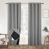 image:imageDriftAway Blackout Soundproof Thermal Insulated Linen Textured Curtains with Quilted Thermal Lining for Cold and Heat Blocking Noise Reducing Daytime Sleep 1 PC 52 Inches by 96 Inches RedGrey
