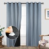 image:imageDriftAway Blackout Soundproof Thermal Insulated Linen Textured Curtains with Quilted Thermal Lining for Cold and Heat Blocking Noise Reducing Daytime Sleep 1 PC 52 Inches by 96 Inches RedDusty Blue