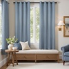 image:imageDriftAway Blackout Soundproof Thermal Insulated Linen Textured Curtains with Quilted Thermal Lining for Cold and Heat Blocking Noise Reducing Daytime Sleep 1 PC 52 Inches by 96 Inches RedDusty Blue