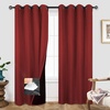 image:imageDriftAway Blackout Soundproof Thermal Insulated Linen Textured Curtains with Quilted Thermal Lining for Cold and Heat Blocking Noise Reducing Daytime Sleep 1 PC 52 Inches by 96 Inches RedRed