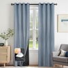 image:imageDriftAway Blackout Soundproof Thermal Insulated Linen Textured Curtains with Quilted Thermal Lining for Cold and Heat Blocking Noise Reducing Daytime Sleep 1 PC 52 Inches by 96 Inches RedDusty Blue