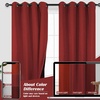 image:imageDriftAway Blackout Soundproof Thermal Insulated Linen Textured Curtains with Quilted Thermal Lining for Cold and Heat Blocking Noise Reducing Daytime Sleep 1 PC 52 Inches by 96 Inches RedRed