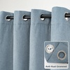 image:imageDriftAway Blackout Soundproof Thermal Insulated Linen Textured Curtains with Quilted Thermal Lining for Cold and Heat Blocking Noise Reducing Daytime Sleep 1 PC 52 Inches by 96 Inches RedDusty Blue