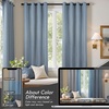image:imageDriftAway Blackout Soundproof Thermal Insulated Linen Textured Curtains with Quilted Thermal Lining for Cold and Heat Blocking Noise Reducing Daytime Sleep 1 PC 52 Inches by 96 Inches RedDusty Blue