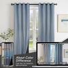 image:imageDriftAway Blackout Soundproof Thermal Insulated Linen Textured Curtains with Quilted Thermal Lining for Cold and Heat Blocking Noise Reducing Daytime Sleep 1 PC 52 Inches by 96 Inches RedDusty Blue