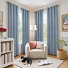 image:imageDriftAway Blackout Soundproof Thermal Insulated Linen Textured Curtains with Quilted Thermal Lining for Cold and Heat Blocking Noise Reducing Daytime Sleep 1 PC 52 Inches by 96 Inches RedDusty Blue