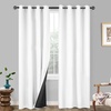 image:imageDriftAway Blackout Soundproof Thermal Insulated Linen Textured Curtains with Quilted Thermal Lining for Cold and Heat Blocking Noise Reducing Daytime Sleep 1 PC 52 Inches by 96 Inches RedWhite