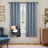 image:imageDriftAway Blackout Soundproof Thermal Insulated Linen Textured Curtains with Quilted Thermal Lining for Cold and Heat Blocking Noise Reducing Daytime Sleep 1 PC 52 Inches by 96 Inches RedDusty Blue