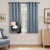 image:imageDriftAway Blackout Soundproof Thermal Insulated Linen Textured Curtains with Quilted Thermal Lining for Cold and Heat Blocking Noise Reducing Daytime Sleep 1 PC 52 Inches by 96 Inches RedDusty Blue