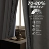 image:imageDriftAway Boho Linen Blackout Curtains Double Layer Thermal Insulated Farmhouse Vintage Geo Retro Square Printed Pattern Lined Drapes for Living Room Bedroom 84 Inches Long Back Tab 2 Panels RedGeo Trim Gray
