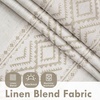 image:imageDriftAway Boho Linen Blackout Curtains Double Layer Thermal Insulated Farmhouse Vintage Geo Retro Square Printed Pattern Lined Drapes for Living Room Bedroom 84 Inches Long Back Tab 2 Panels RedGeo Trim Beige