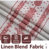 image:imageDriftAway Boho Linen Blackout Curtains Double Layer Thermal Insulated Farmhouse Vintage Geo Retro Square Printed Pattern Lined Drapes for Living Room Bedroom 84 Inches Long Back Tab 2 Panels RedKnitting Trim Red
