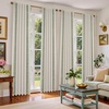 image:imageDriftAway Boho Linen Blackout Curtains Double Layer Thermal Insulated Farmhouse Vintage Geo Retro Square Printed Pattern Lined Drapes for Living Room Bedroom 84 Inches Long Back Tab 2 Panels RedKnitting Trim Loden Green