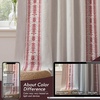 image:imageDriftAway Boho Linen Blackout Curtains Double Layer Thermal Insulated Farmhouse Vintage Geo Retro Square Printed Pattern Lined Drapes for Living Room Bedroom 84 Inches Long Back Tab 2 Panels RedKnitting Trim Red
