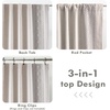 image:imageDriftAway Boho Linen Blackout Curtains Double Layer Thermal Insulated Farmhouse Vintage Geo Retro Square Printed Pattern Lined Drapes for Living Room Bedroom 84 Inches Long Back Tab 2 Panels RedGeo Trim Gray