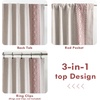 image:imageDriftAway Boho Linen Blackout Curtains Double Layer Thermal Insulated Farmhouse Vintage Geo Retro Square Printed Pattern Lined Drapes for Living Room Bedroom 84 Inches Long Back Tab 2 Panels RedGeo Trim Red
