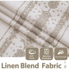 image:imageDriftAway Boho Linen Blackout Curtains Double Layer Thermal Insulated Farmhouse Vintage Geo Retro Square Printed Pattern Lined Drapes for Living Room Bedroom 84 Inches Long Back Tab 2 Panels RedKnitting Trim Beige