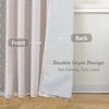 image:imageDriftAway Boho Linen Blackout Curtains Double Layer Thermal Insulated Farmhouse Vintage Geo Retro Square Printed Pattern Lined Drapes for Living Room Bedroom 84 Inches Long Back Tab 2 Panels RedGeo Trim Gray