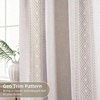 image:imageDriftAway Boho Linen Blackout Curtains Double Layer Thermal Insulated Farmhouse Vintage Geo Retro Square Printed Pattern Lined Drapes for Living Room Bedroom 84 Inches Long Back Tab 2 Panels RedGeo Trim Beige