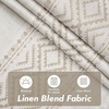 image:imageDriftAway Boho Linen Blackout Curtains Double Layer Thermal Insulated Farmhouse Vintage Geo Retro Square Printed Pattern Lined Drapes for Living Room Bedroom 84 Inches Long Back Tab 2 Panels RedGeo Trim Beige