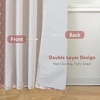 image:imageDriftAway Boho Linen Blackout Curtains Double Layer Thermal Insulated Farmhouse Vintage Geo Retro Square Printed Pattern Lined Drapes for Living Room Bedroom 84 Inches Long Back Tab 2 Panels RedGeo Trim Red