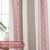 image:imageDriftAway Boho Linen Blackout Curtains Double Layer Thermal Insulated Farmhouse Vintage Geo Retro Square Printed Pattern Lined Drapes for Living Room Bedroom 84 Inches Long Back Tab 2 Panels RedGeo Trim Red