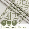 image:imageDriftAway Boho Linen Blackout Curtains Double Layer Thermal Insulated Farmhouse Vintage Geo Retro Square Printed Pattern Lined Drapes for Living Room Bedroom 84 Inches Long Back Tab 2 Panels RedGeo Trim Loden Green