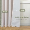 image:imageDriftAway Boho Linen Blackout Curtains Double Layer Thermal Insulated Farmhouse Vintage Geo Retro Square Printed Pattern Lined Drapes for Living Room Bedroom 84 Inches Long Back Tab 2 Panels RedGeo Trim Loden Green