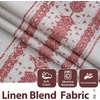 image:imageDriftAway Boho Linen Blackout Curtains Double Layer Thermal Insulated Farmhouse Vintage Geo Retro Square Printed Pattern Lined Drapes for Living Room Bedroom 84 Inches Long Back Tab 2 Panels RedKnitting Trim Red