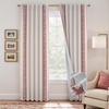image:imageDriftAway Boho Linen Blackout Curtains Double Layer Thermal Insulated Farmhouse Vintage Geo Retro Square Printed Pattern Lined Drapes for Living Room Bedroom 84 Inches Long Back Tab 2 Panels RedKnitting Trim Red