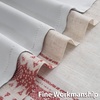 image:imageDriftAway Boho Linen Blackout Curtains Double Layer Thermal Insulated Farmhouse Vintage Geo Retro Square Printed Pattern Lined Drapes for Living Room Bedroom 84 Inches Long Back Tab 2 Panels RedKnitting Trim Red