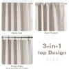 image:imageDriftAway Boho Linen Blackout Curtains Double Layer Thermal Insulated Farmhouse Vintage Geo Retro Square Printed Pattern Lined Drapes for Living Room Bedroom 84 Inches Long Back Tab 2 Panels RedGeo Trim Beige